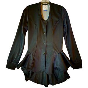 Jeremy Scott x Adidas Originals Black Peplum Jacket NWT Rare Sample Size Medium